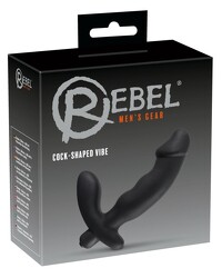 Rebel Cock-Shaped Vibe: Prostata-Vibrator, schwarz